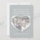 Platinum trouw hart foto jubileum uitnodiging (Voorkant)