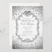 Platinum White Silver Diamond Bling Uitnodigingen (Voorkant / Achterkant)