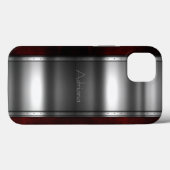 Platinum Zilver Roestvrij Staal Print iPhone 15 Case-Mate iPhone Case (Achterkant (horizontaal))