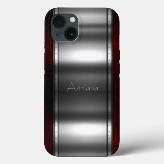 Platinum Zilver Roestvrij Staal Print iPhone 15 Case-Mate iPhone Case (Achterkant)