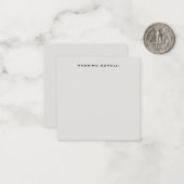 Platinumgrijs minimalistisch eenvoudig leesbaar mo notitiekaartje (Voorkant / Achterkant in situ)