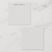 Platinumgrijs minimalistisch eenvoudig leesbaar mo notitiekaartje (Voorkant / Achterkant)