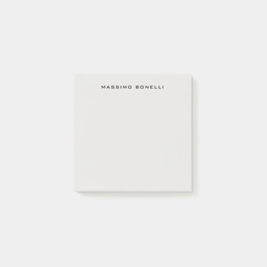 Platinumgrijs minimalistisch eenvoudig leesbaar mo post-it® notes (Voorkant)