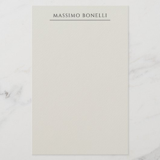 Platinumgrijs Minimalistisch Eenvoudig Modern Eige Briefpapier (Voorkant)