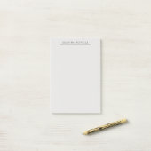 Platinumgrijs Minimalistisch Eenvoudig Modern Eige Post-it® Notes (Op bureau)
