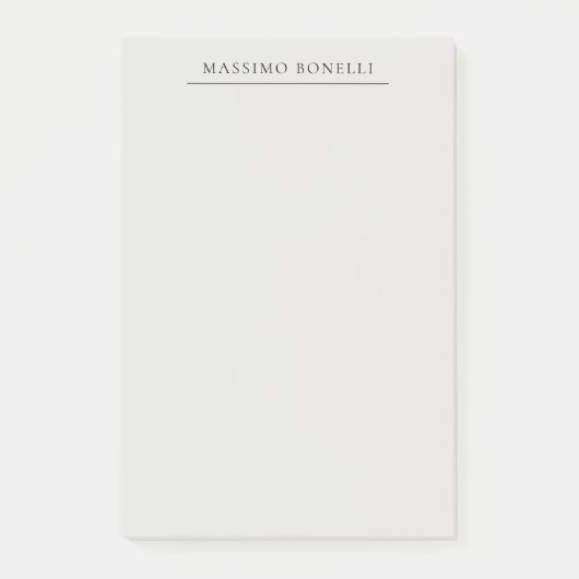 Platinumgrijs Minimalistisch Eenvoudig Modern Eige Post-it® Notes (Voorkant)