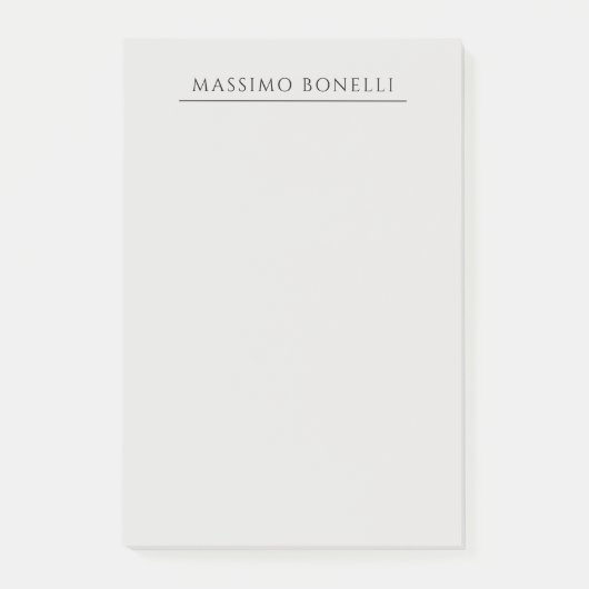 Platinumgrijs Minimalistisch Eenvoudig Modern Eige Post-it® Notes (Voorkant)