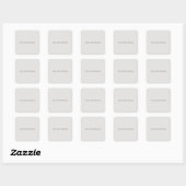 Platinumgrijs minimalistisch gewoon modern vierkante sticker (Vel)