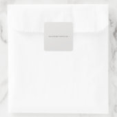 Platinumgrijs minimalistisch gewoon modern vierkante sticker (Tas)