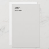 Platinumgrijs minimalistisch modern briefpapier (Voorkant / Achterkant)
