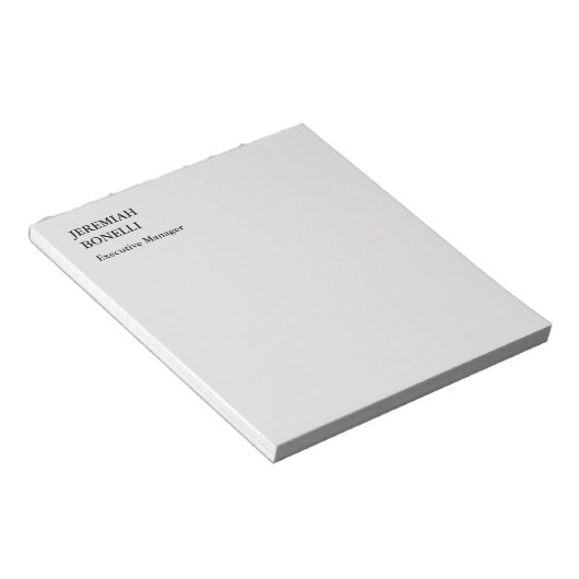 Platinumgrijs minimalistisch modern  notitieblok (Schuin)