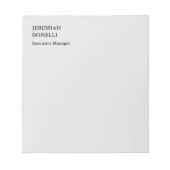 Platinumgrijs minimalistisch modern  notitieblok (Voorkant)