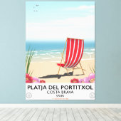 Platja del Portitxol, Costa Brava, Spanje Canvas Afdruk (Insitu (Houten vloer))