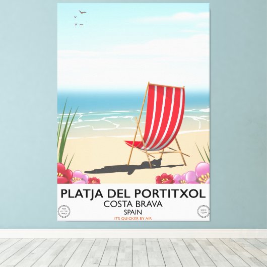 Platja del Portitxol, Costa Brava, Spanje Canvas Afdruk (Insitu (Houten vloer))