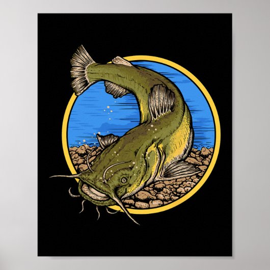 Platkopmeerval vissen  poster (Voorkant)