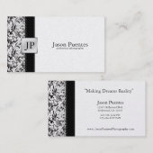 Platnium Damask Visitekaartje voor fotografie (Voorkant / Achterkant)