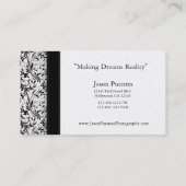 Platnium Damask Visitekaartje voor fotografie (Achterkant)