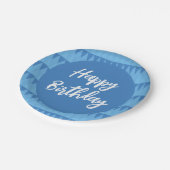 Plato azul texto editable papieren bordje (Gekanteld)