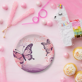 Plato Baby Shower personalizado Papieren Bordje