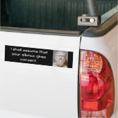Plato Bumpersticker, Silence geeft toestemming. Bumpersticker (Op Truck)