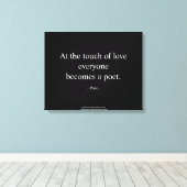 Plato citaat; De Aanraking Van Liefde Canvas Afdruk (Insitu (Houten vloer))