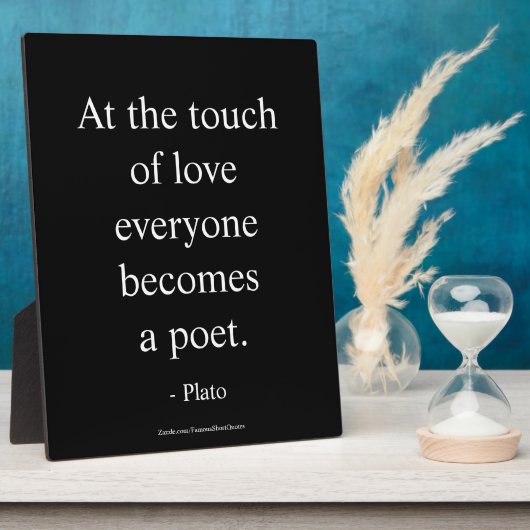 Plato citaat; De Aanraking Van Liefde Fotoplaat (Zijkant)
