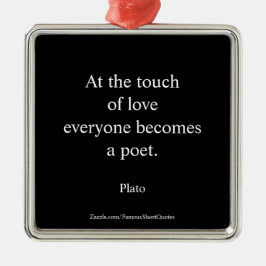 Plato citaat; De Aanraking Van Liefde Metalen Ornament