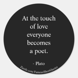 Plato citaat; De Aanraking Van Liefde Ronde Sticker