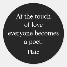 Plato citaat; De Aanraking Van Liefde Ronde Sticker