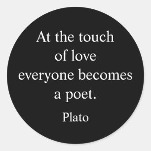 Plato citaat; De Aanraking Van Liefde Ronde Sticker