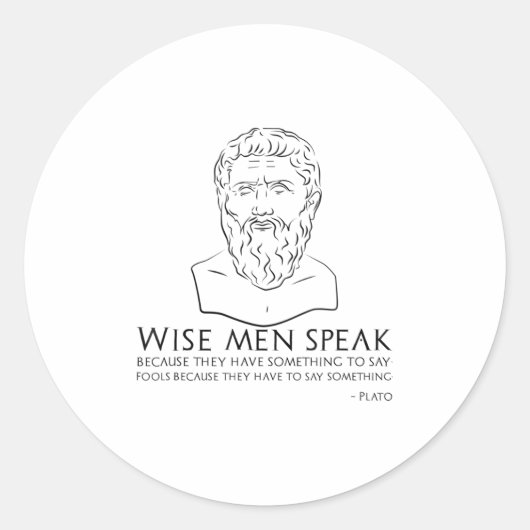 Plato citeert wijze Mannen en dwazen - Oudgrieks Ronde Sticker (Voorkant)