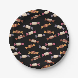 Plato con diseño de dulces de halloween papieren bordje