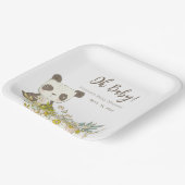 Plato cuadrado Baby Shower Panda Papieren Bordje (Gebogen)