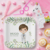 Plato de papel cuadrado HUGO Primera Comunión Papieren Bordje (Feest)