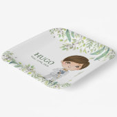 Plato de papel cuadrado HUGO Primera Comunión Papieren Bordje (Gebogen)