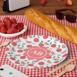 Plato de papel diseño melocotones papieren bordje
