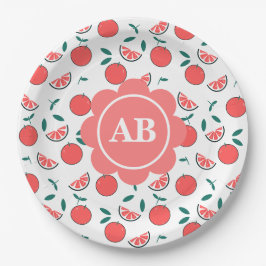 Plato de papel diseño melocotones papieren bordje