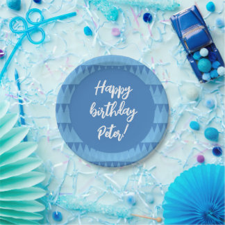 Plato de papel personalizable cumpleaños papieren bordje