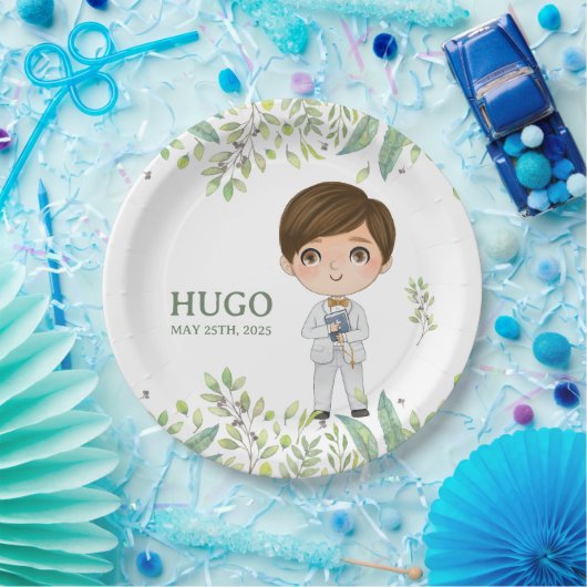 Plato de papel redondo HUGO Primera Comunión Papieren Bordje (Feest)