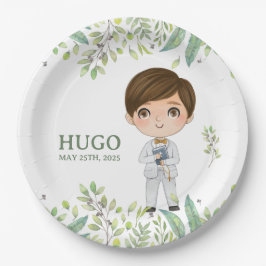 Plato de papel redondo HUGO Primera Comunión Papieren Bordje