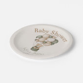 Plato De Papel Teddybeer Baby shower Boy español Papieren Bordje (Gekanteld)