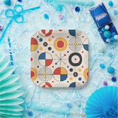 Plato diseño geométrico papieren bordje (Feest)