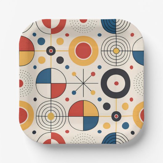 Plato diseño geométrico papieren bordje (Voorkant)