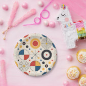 Plato diseño geométrico papieren bordje (Feest)