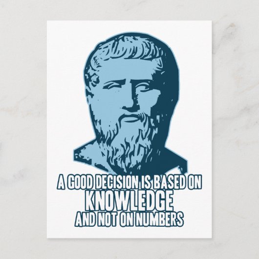 Plato: Een goed besluit is gebaseerd op kennis Briefkaart (Voorkant)