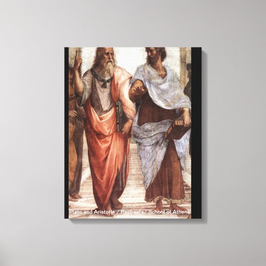 Plato en Aristoteles / Rafaëls school van Athene / Canvas Afdruk (Voorkant)