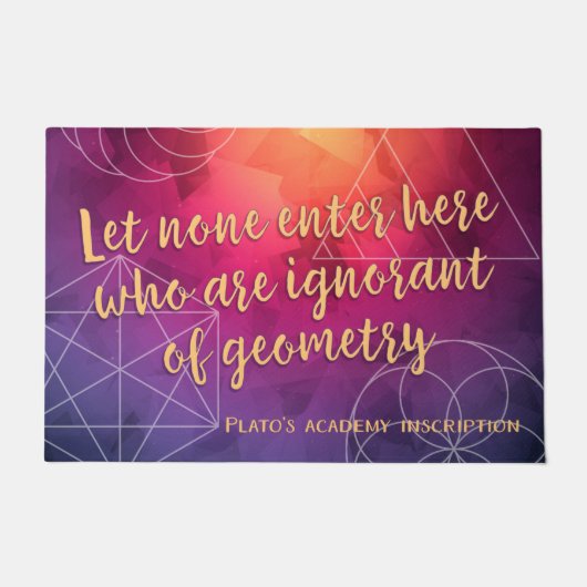 Plato: geen onwetend element van geometrie deurmat (Voorkant)