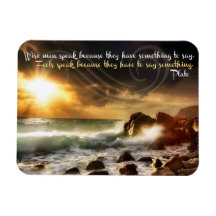 Plato Inspirerend Quote "Wijze mannen spreken" Fle