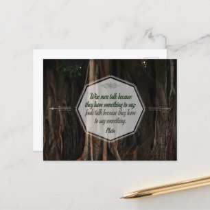 Plato Inspirerend Quote "Wise mannen talk" Briefkaart