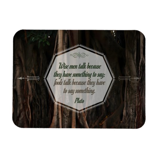 Plato Inspirerend Quote "Wise mannen talk" Flexibe Magneet (Horizontaal)